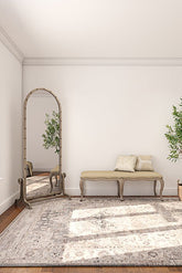 Asterlane Traditional Light Brown & Light Green Rug - Asterlane